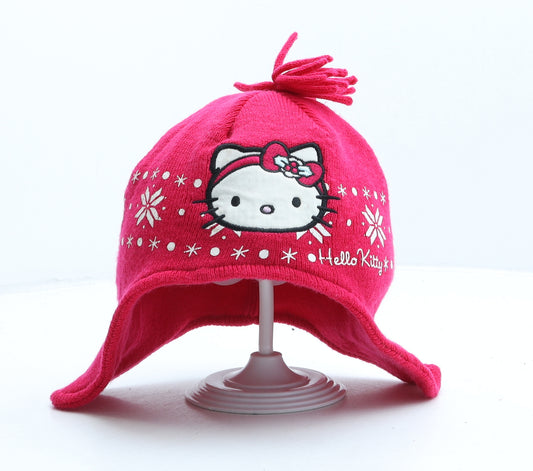 George Girls Pink Acrylic Bonnet One Size - Hello Kitty