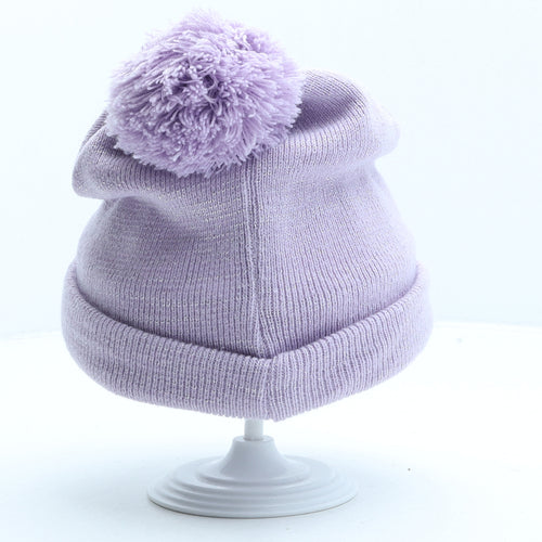 Peppa Pig Girls Purple Acrylic Bobble Hat One Size