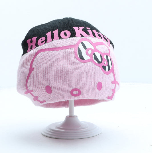 Hello Kitty Girls Pink Acrylic Beanie One Size