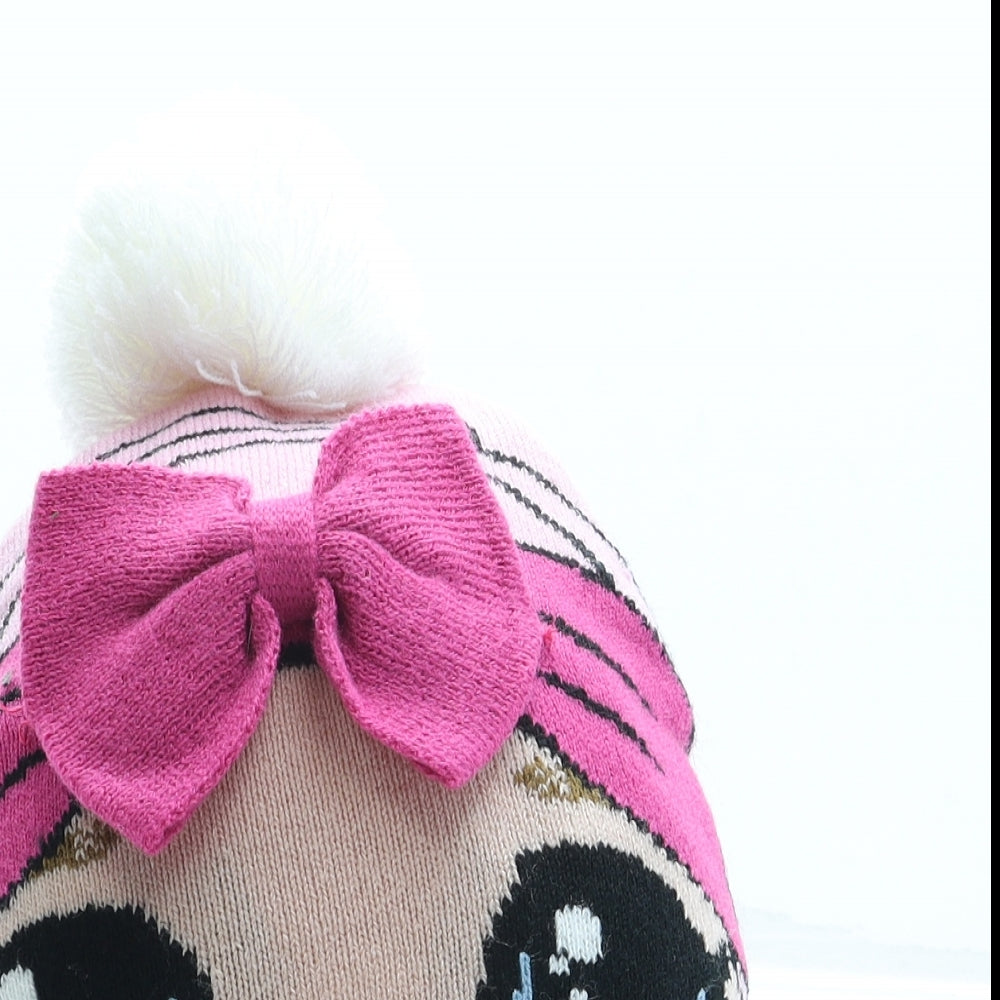 LOL Dolls Girls Pink Acrylic Bobble Hat One Size - Pom Pom