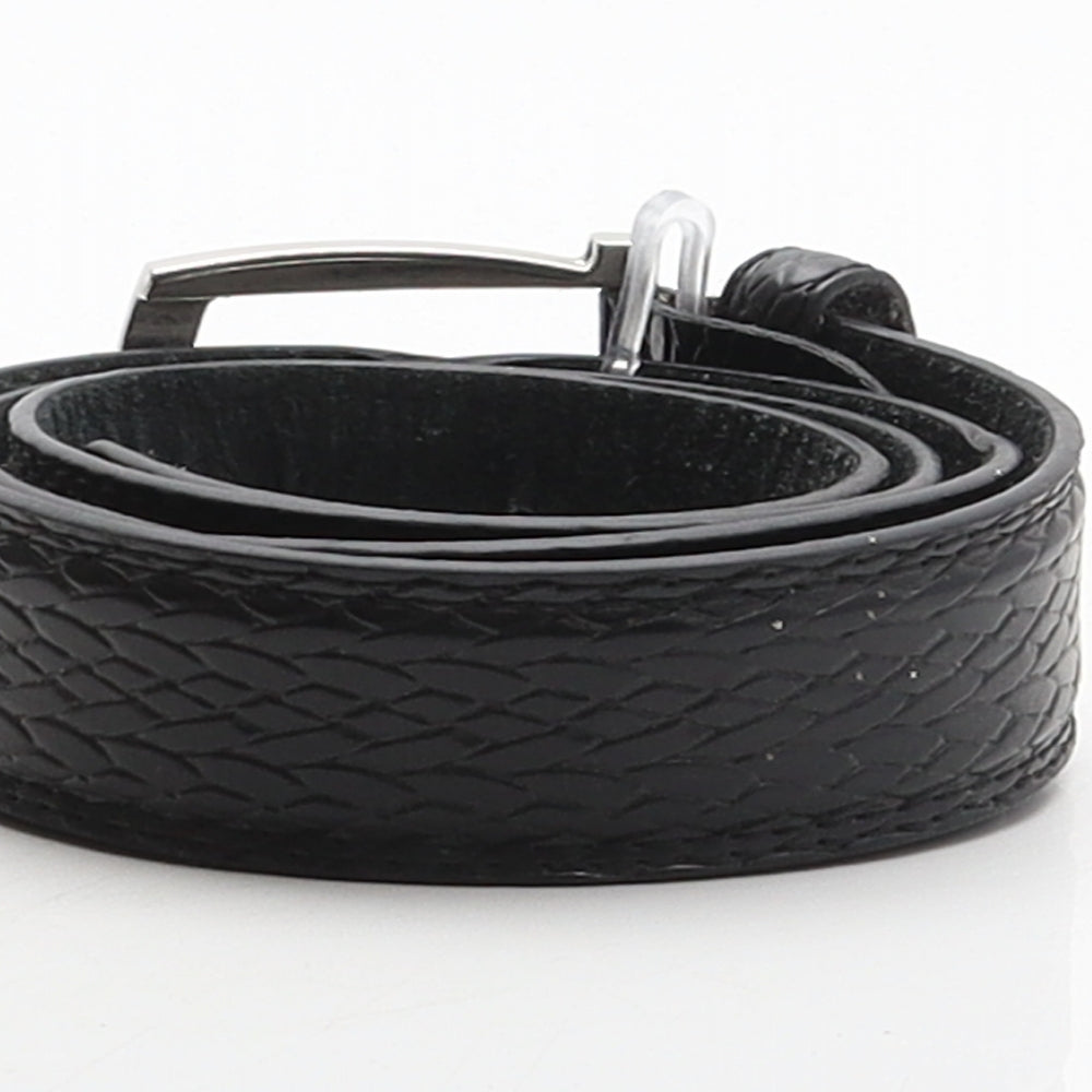 Kensington Mens Black Geometric Polyester Dress Belt Belt Size M