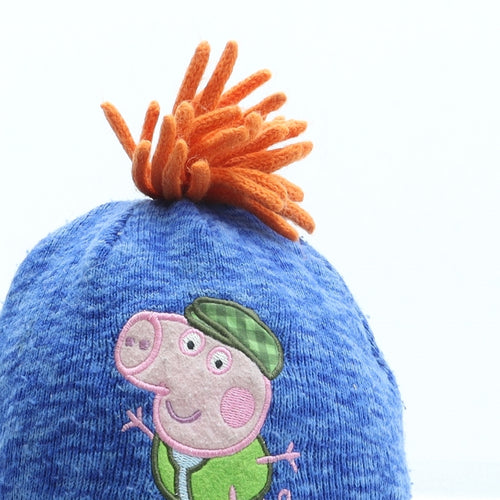George Boys Blue Acrylic Bobble Hat One Size - Peppa Pig