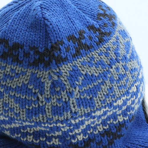 NEXT Boys Blue Fair Isle Acrylic Trapper Hat One Size