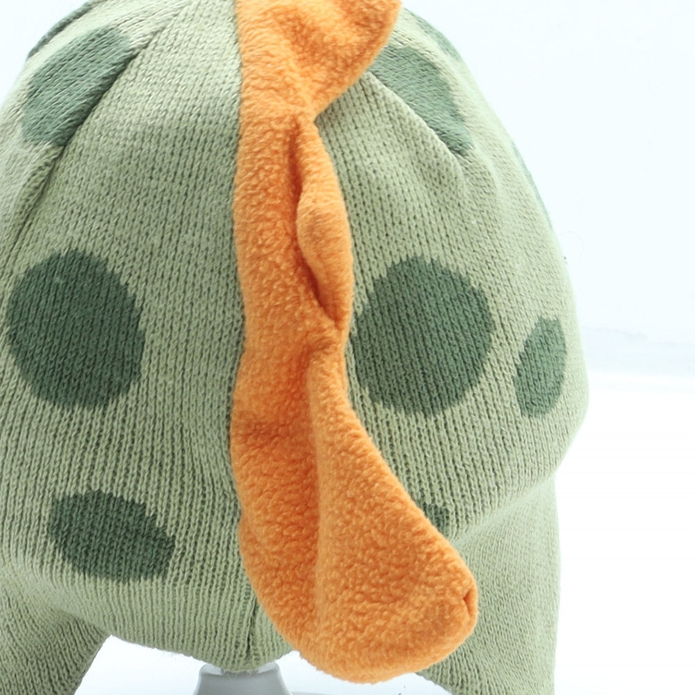 Kidorable Boys Green Acrylic Bonnet One Size - Dinosaur