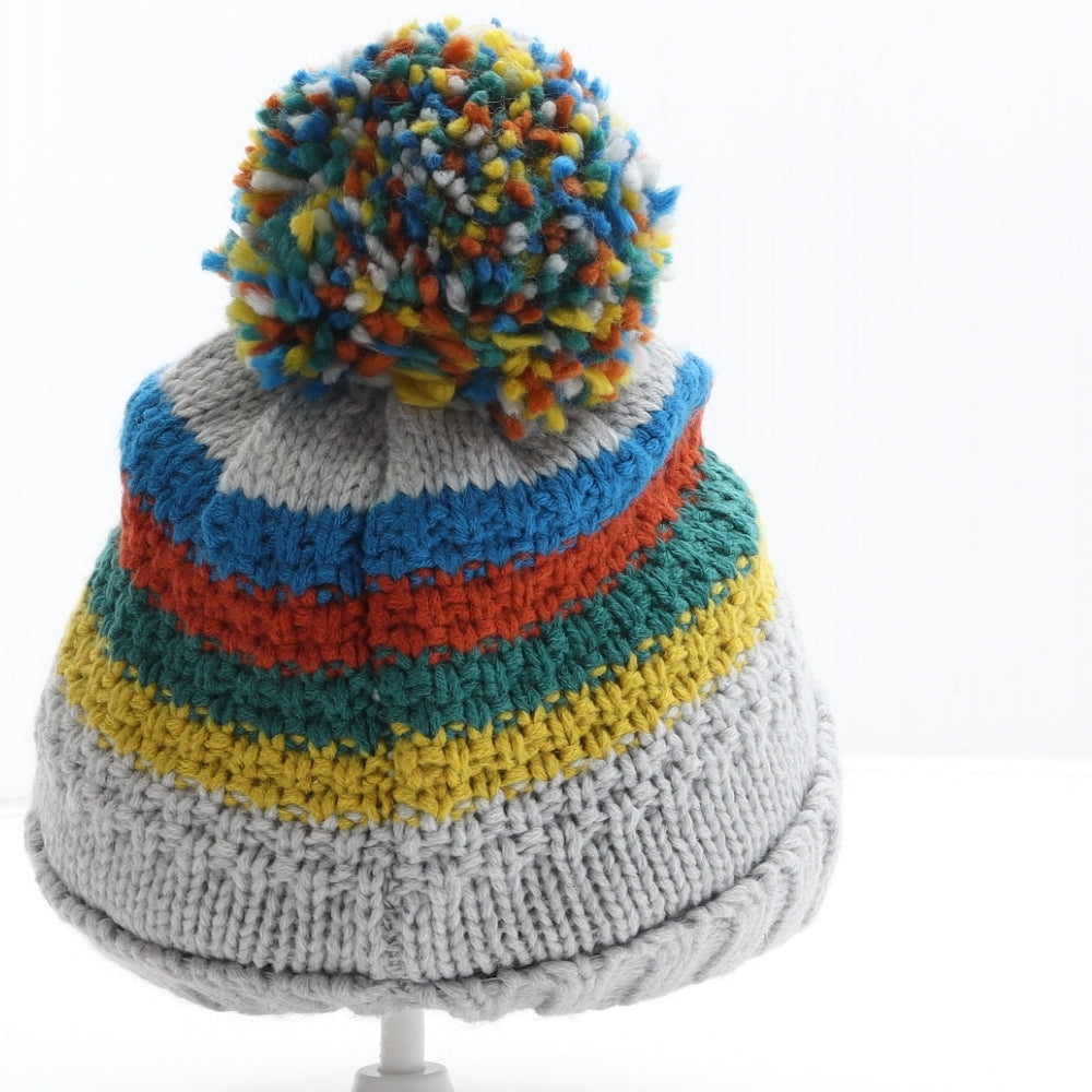 Marks and Spencer Boys Multicoloured Colourblock Acrylic Bobble Hat One Size