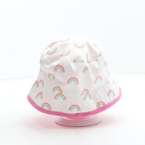 Peppa Pig Girls White Polyester Bucket Hat Size S - Rainbow Detail
