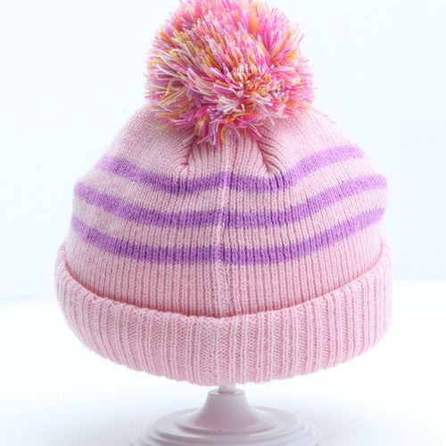 TU Girls Pink Acrylic Bobble Hat One Size - Hey Duggee