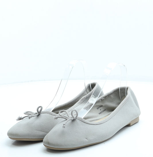 New Look Womens Grey Polyester Ballet Flat UK 7 40