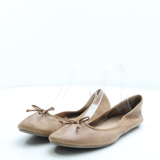 New Look Womens Brown Polyurethane Ballet Flat UK 7 40 - Wide Fit