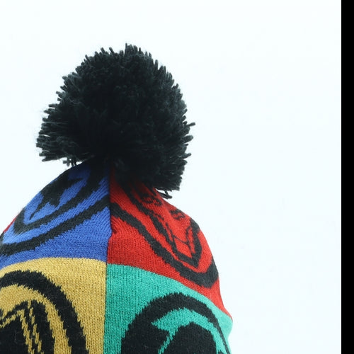 NEXT Boys Black Geometric Acrylic Bobble Hat One Size - Marvel