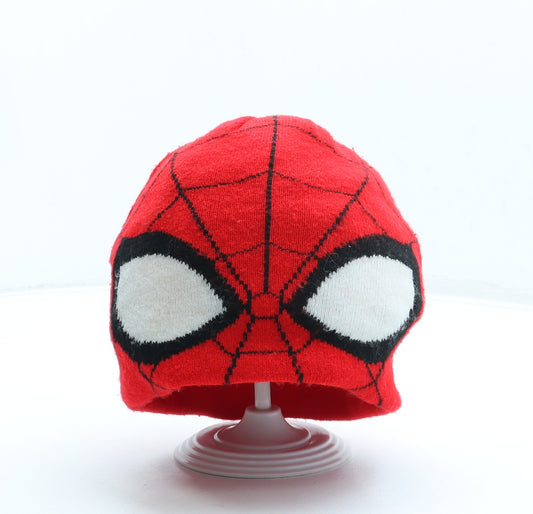 Marks and Spencer Boys Red Geometric Acrylic Beanie One Size - Spiderman
