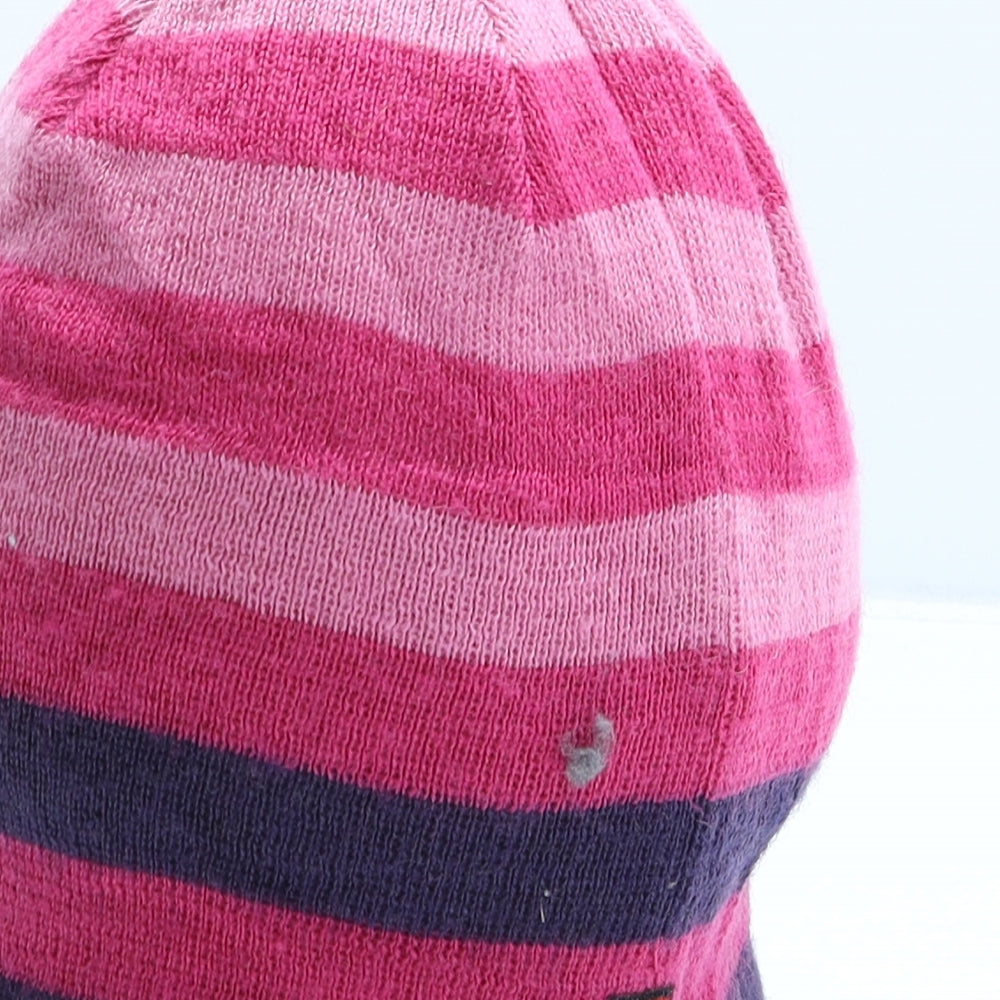 LEGO Girls Pink Striped Wool Beanie One Size