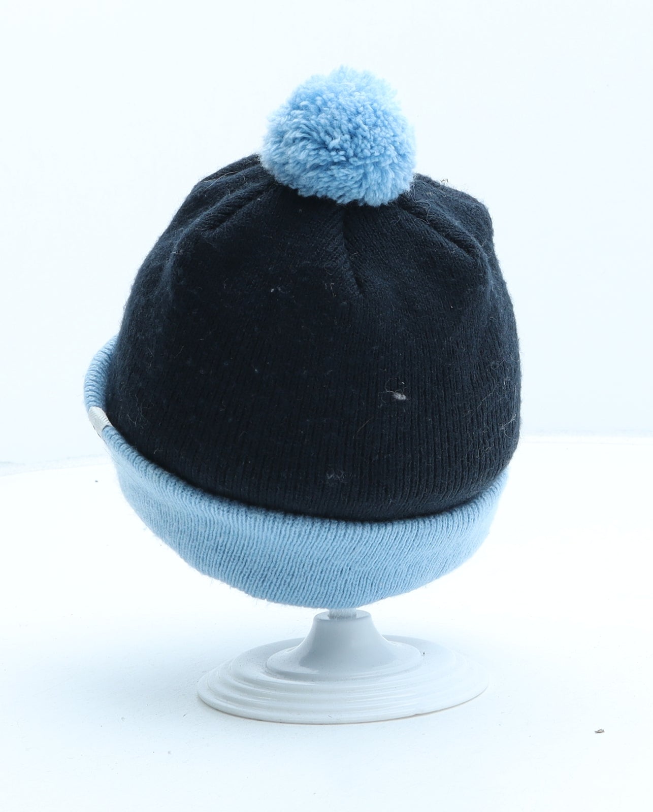 Manchester City FC Boys Blue Acrylic Bobble Hat One Size - Manchester City