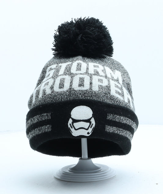 Star Wars Boys Grey Acrylic Bobble Hat One Size