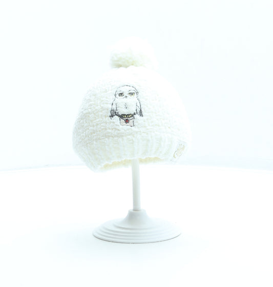 Marks and Spencer Girls White Polyester Bobble Hat One Size - Harry Potter, Hedwig, Owl, Letter