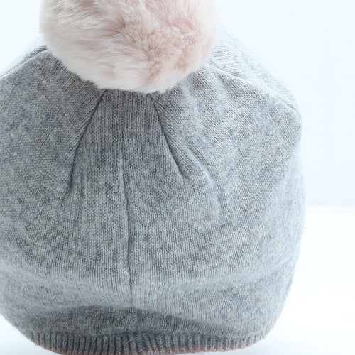 Ted Baker Girls Grey Acrylic Bobble Hat One Size - Deer