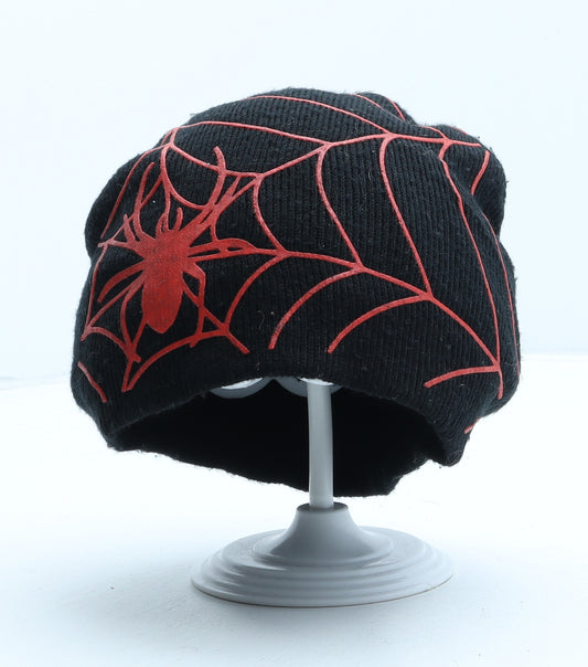 George Boys Black Geometric Acrylic Beanie One Size - Spiderman