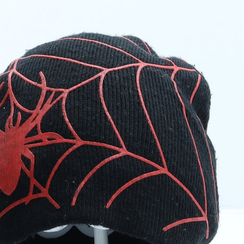 George Boys Black Geometric Acrylic Beanie One Size - Spiderman