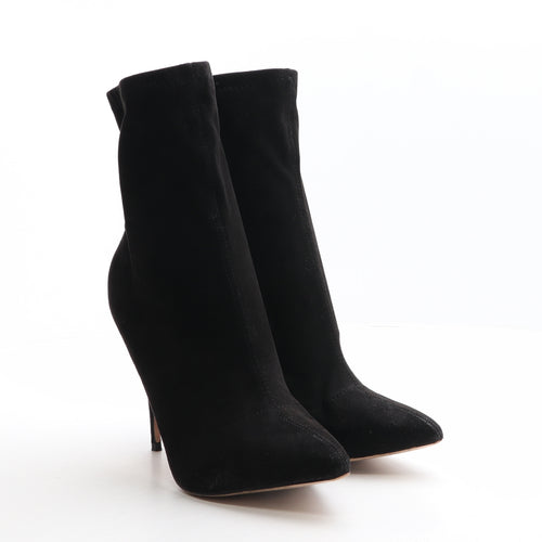 Public Desire Womens Black Polyester Sock Boot UK 6