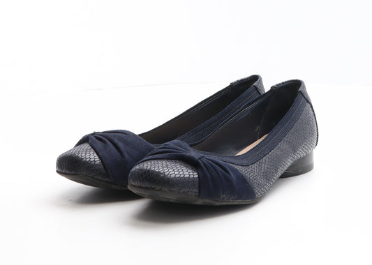 Good For the Sole Womens Blue Animal Print Polyester Ballet Casual UK 4 37 - Snake skin pattern