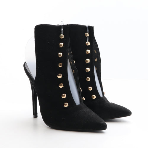 Missguided Womens Black Polyester Bootie Boot UK 6 - Cut out