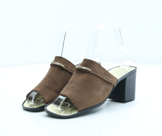 Faena Womens Brown Leather Slip On Sandal UK 3 36