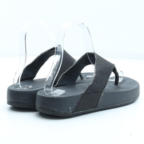 Papaya Womens Black Synthetic Thong Sandal UK 3