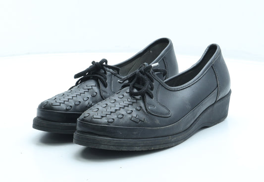 Pebe Womens Black Leather Loafer Flat UK 7