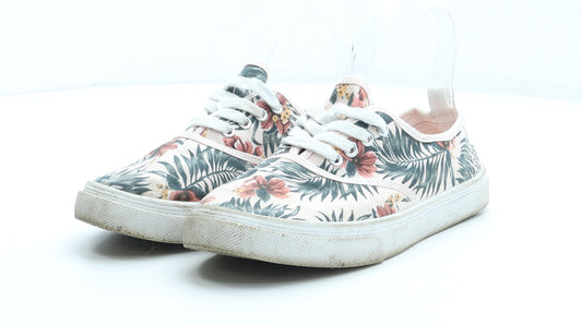 Divided by H&M Womens Multicoloured Floral Cotton Trainer UK 4