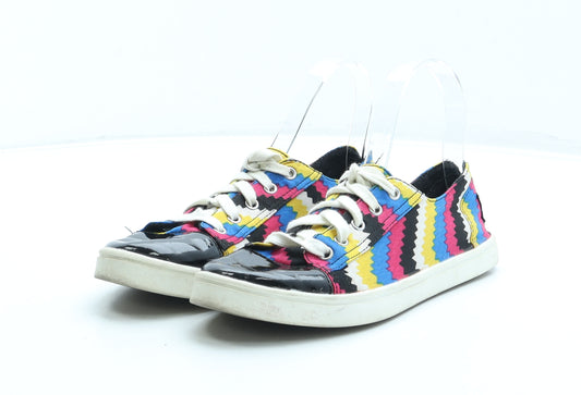 Rocket Dog Womens Multicoloured Striped Synthetic Trainer UK 4