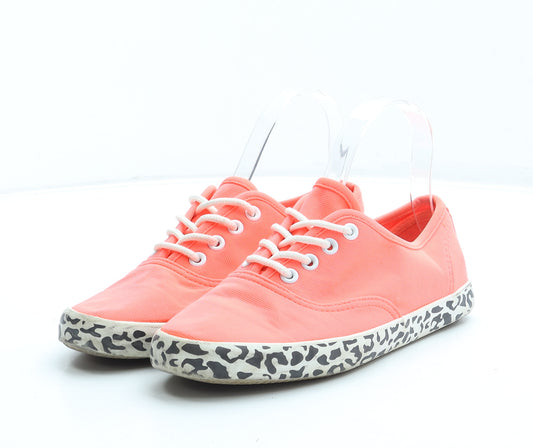 Cucu Womens Pink Animal Print Polyester Trainer UK 4 37 - Leopard print