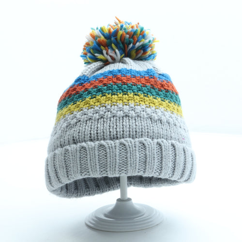 Marks and Spencer Boys Multicoloured Striped Acrylic Bobble Hat Size S