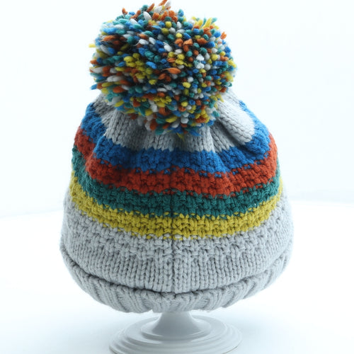Marks and Spencer Boys Multicoloured Striped Acrylic Bobble Hat Size S