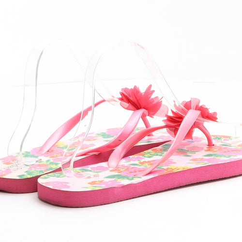 Papaya Womens Pink Synthetic Flip-Flop Sandal UK 5 38 - Flower detail