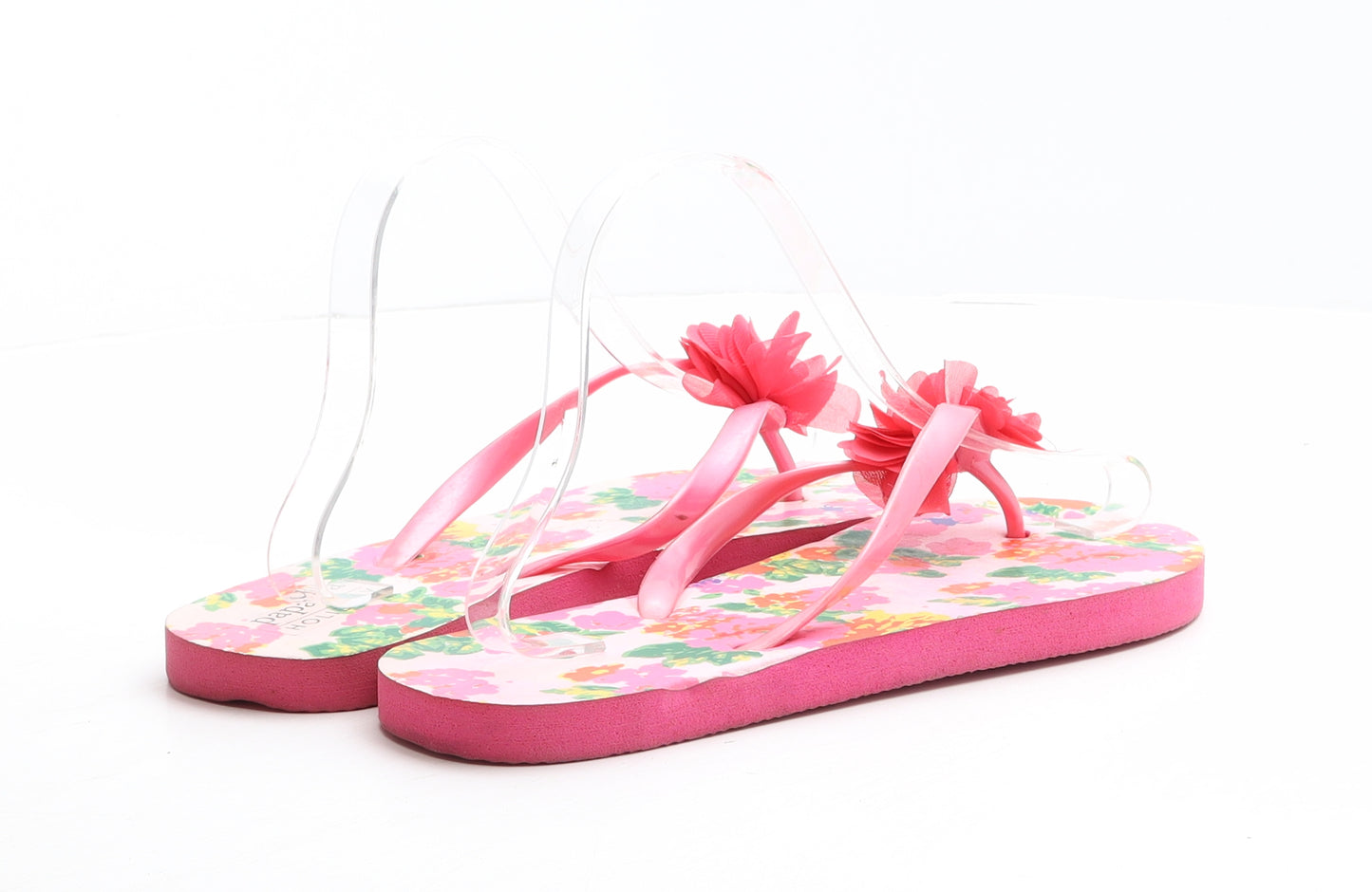 Papaya Womens Pink Synthetic Flip-Flop Sandal UK 5 38 - Flower detail