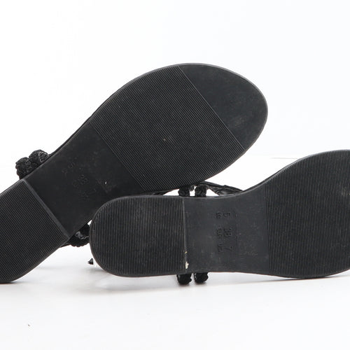 Atmosphere Womens Black Polyester Thong Sandal UK 5 38