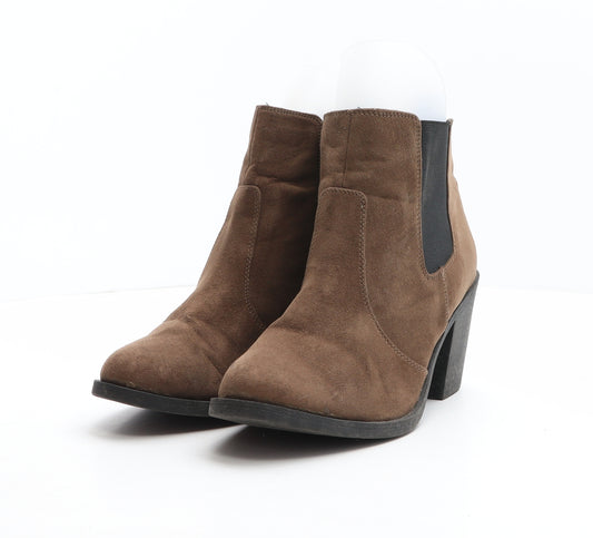 H&M Womens Brown Polyester Chelsea Boot UK 8 41