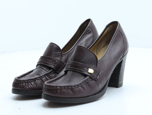 Bally Womens Brown Leather Loafer Casual UK 4.5