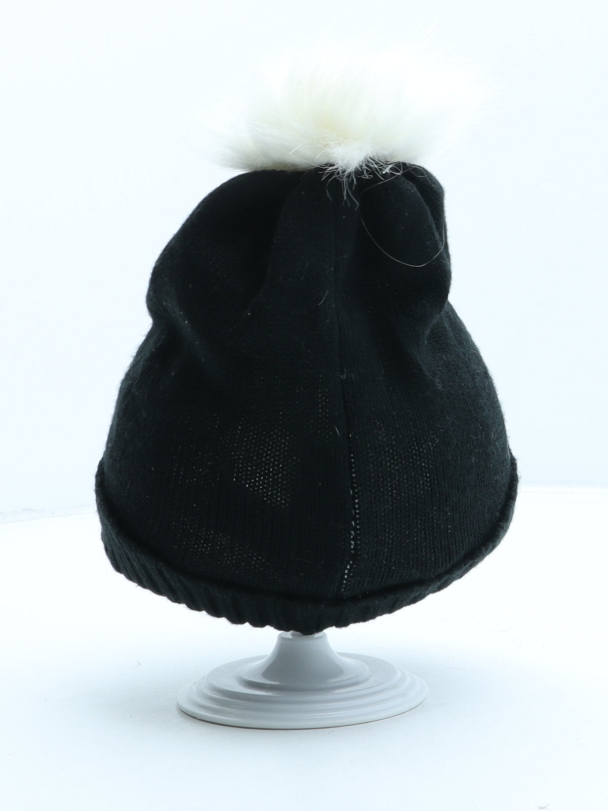 Primark Girls Black Acrylic Bobble Hat One Size - Christmas