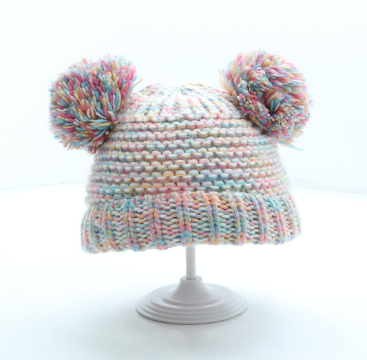 NEXT Girls Multicoloured Geometric Acrylic Bobble Hat Size S