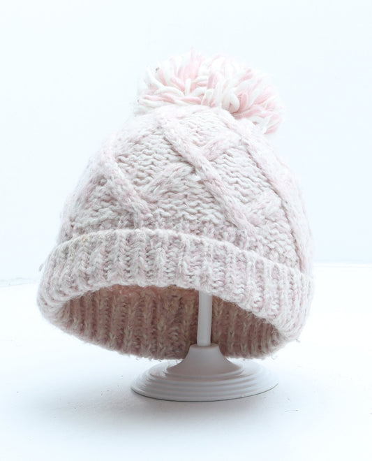 NEXT Girls Pink Acrylic Bobble Hat One Size