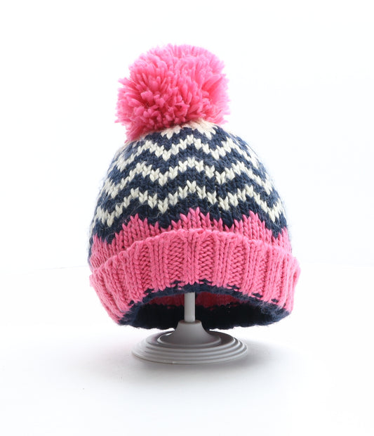 NEXT Girls Multicoloured Geometric Acrylic Bobble Hat One Size