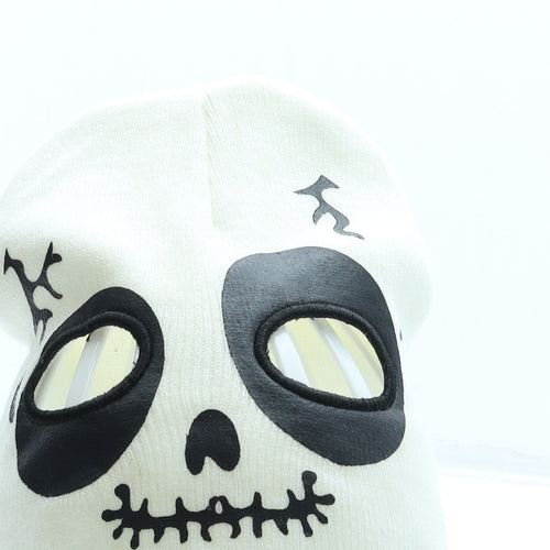 Tesco Boys White Acrylic Beanie One Size - Skeleton Mask