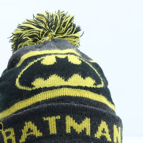 Batman Boys Grey Acrylic Bobble Hat One Size