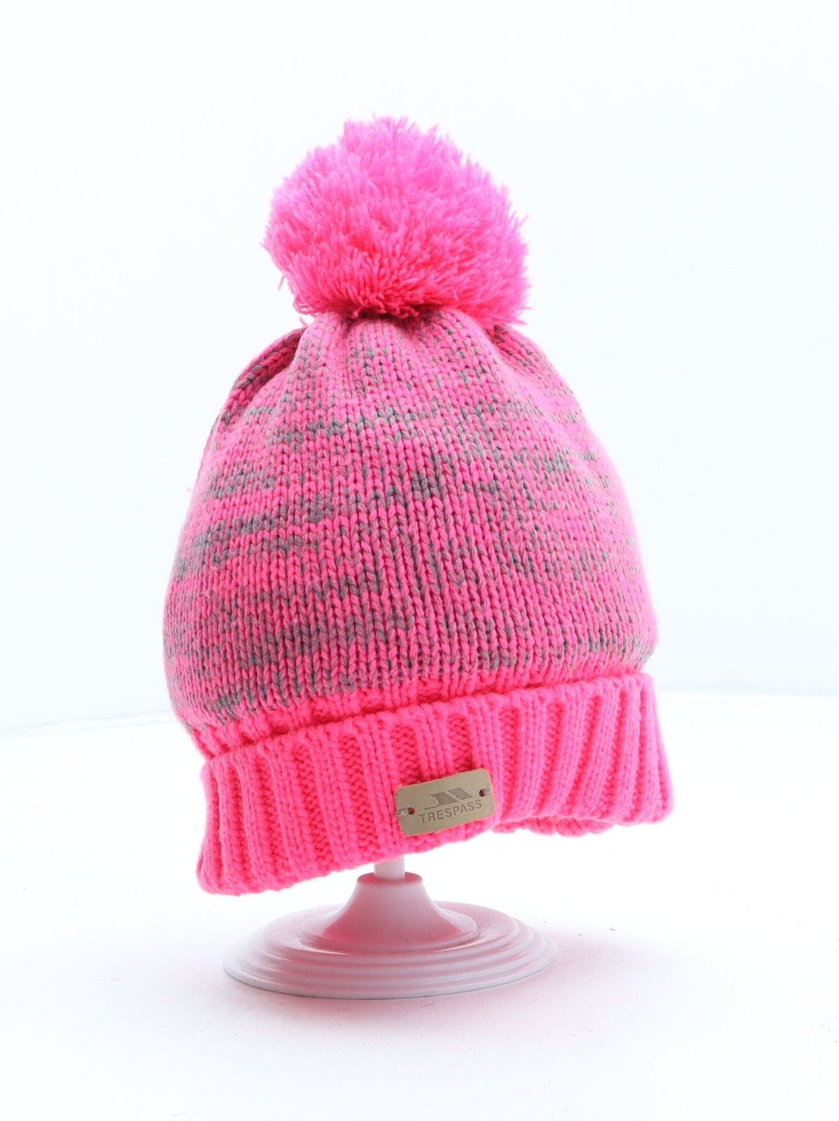 Trespass Girls Pink Acrylic Bobble Hat One Size