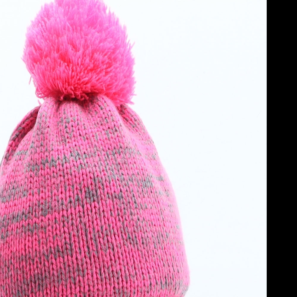 Trespass Girls Pink Acrylic Bobble Hat One Size