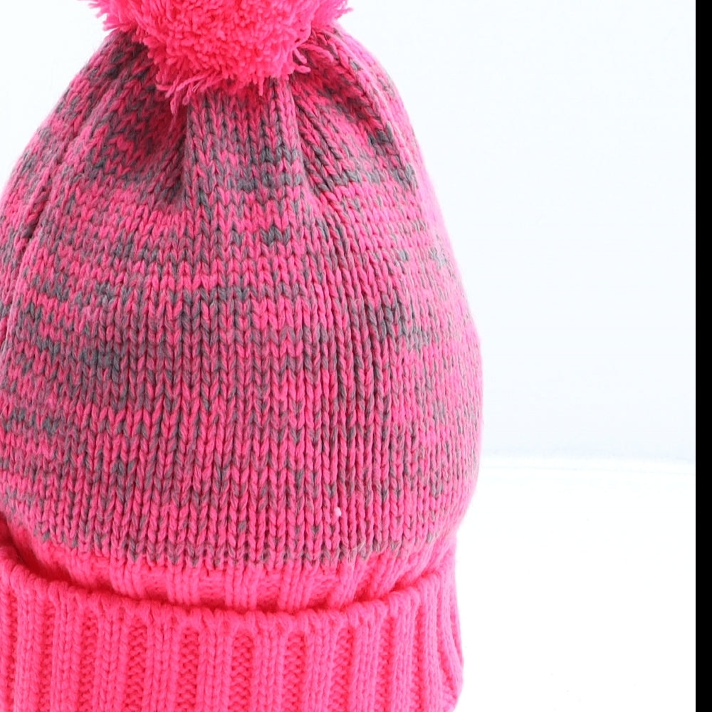 Trespass Girls Pink Acrylic Bobble Hat One Size