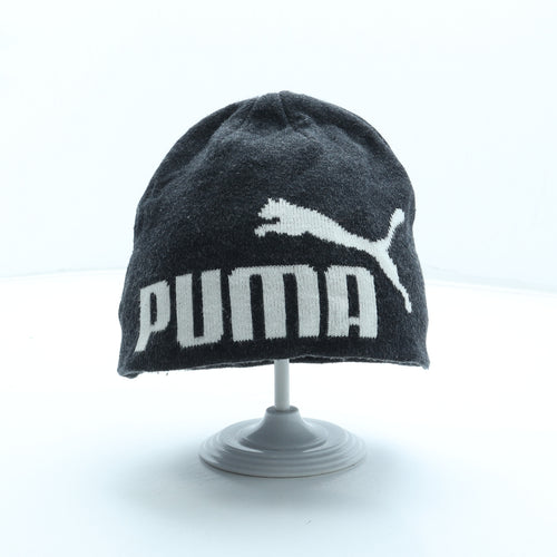 PUMA Mens Grey Acrylic Beanie One Size - Logo
