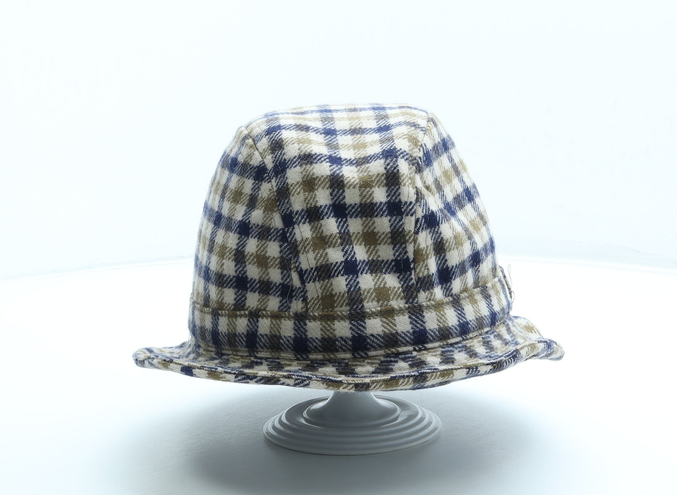 Aquascutum Mens Multicoloured Check Wool Fedora One Size Gingham