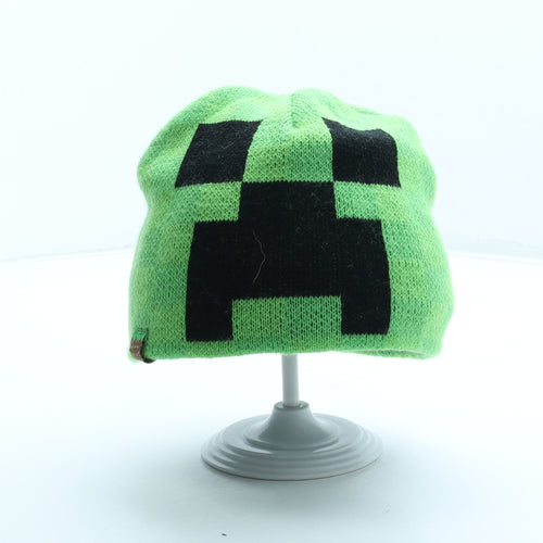 Jinx Boys Green Geometric Acrylic Beanie Size S - Minecraft